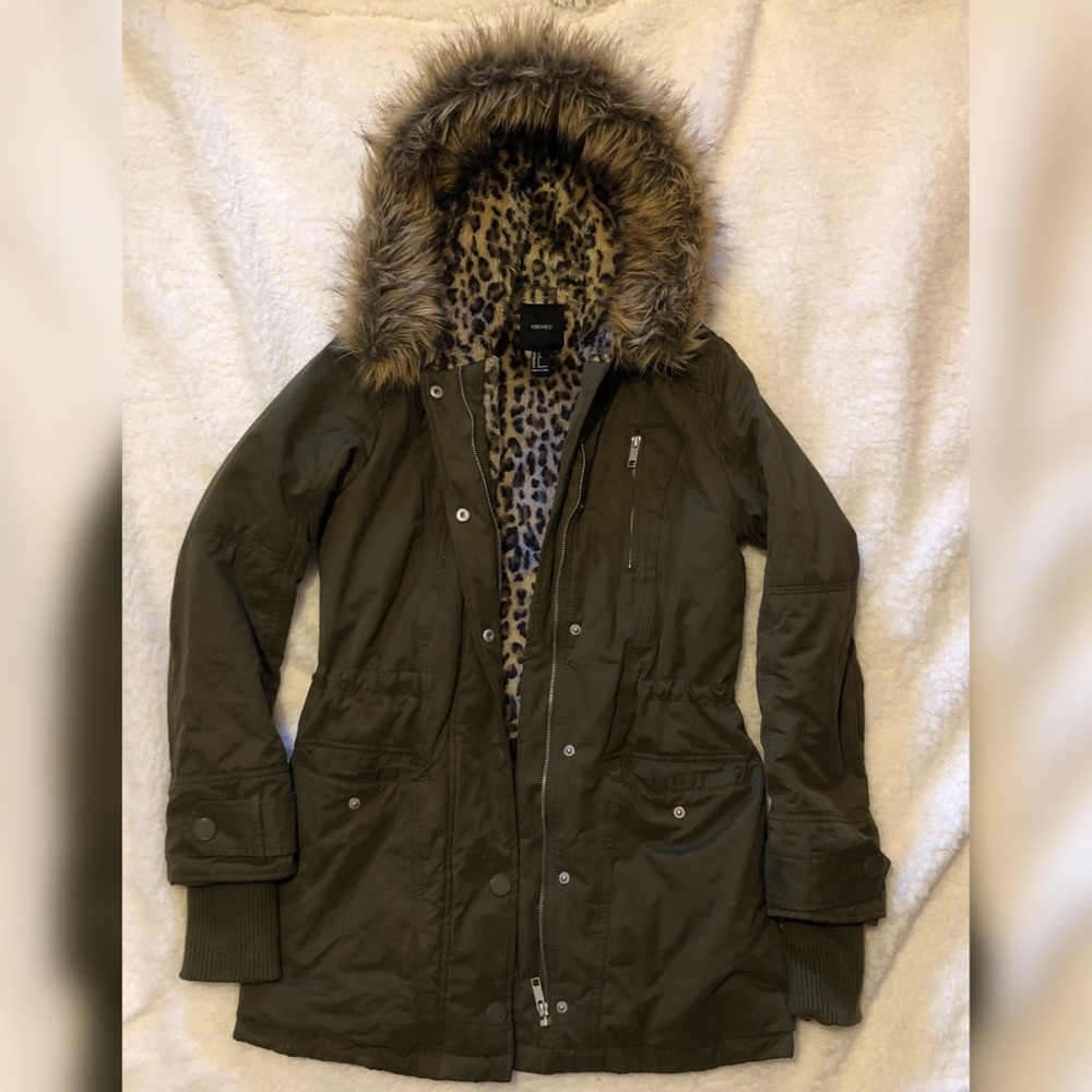Olive Green Parka Coat!